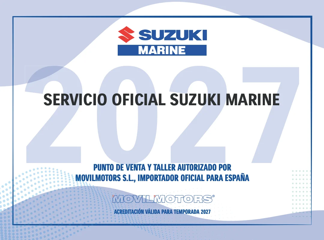 Distintivo de servicio oficial Suzuki Marine 2027 de Movilmotors